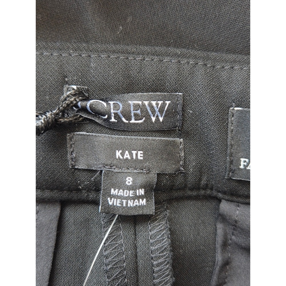 J. Crew Kate Straight Leg Pants Four‎ Season Stretch Size 8 Black NWT $138 CC441 - Picture 4 of 7